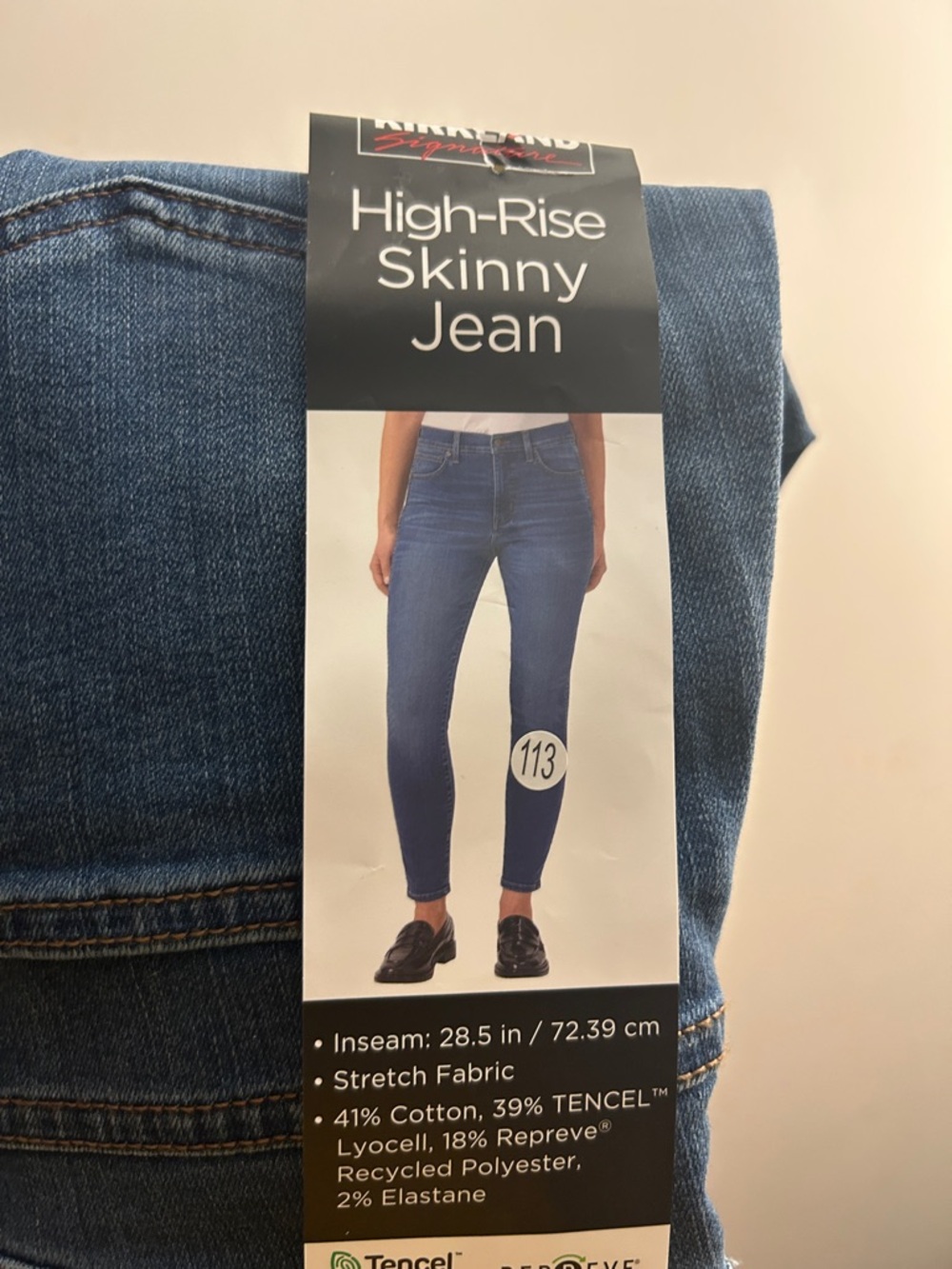 Kirkland Signature High-Rise Skinny Jeans - Medium Blue